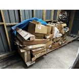 Large pallet of various kitchen fittings to include door runners, corner unit shelves and metal