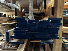 Thirty four various lengths & sizes of solid timber