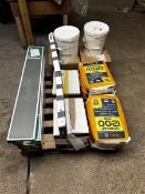 Pallet to include Stopgap 1200 levelling compound and 8 packs of Van Gough stick down vinyl flooring