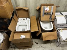 Two complete toilets & cisterns with one toilet seat (Please note, this lot must be removed before