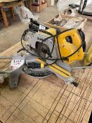 Benchtop Dewalt mitre saw, model DW707/LX, serial no. 19728, 240v