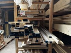 One bay of various size & lengths of sold timber
