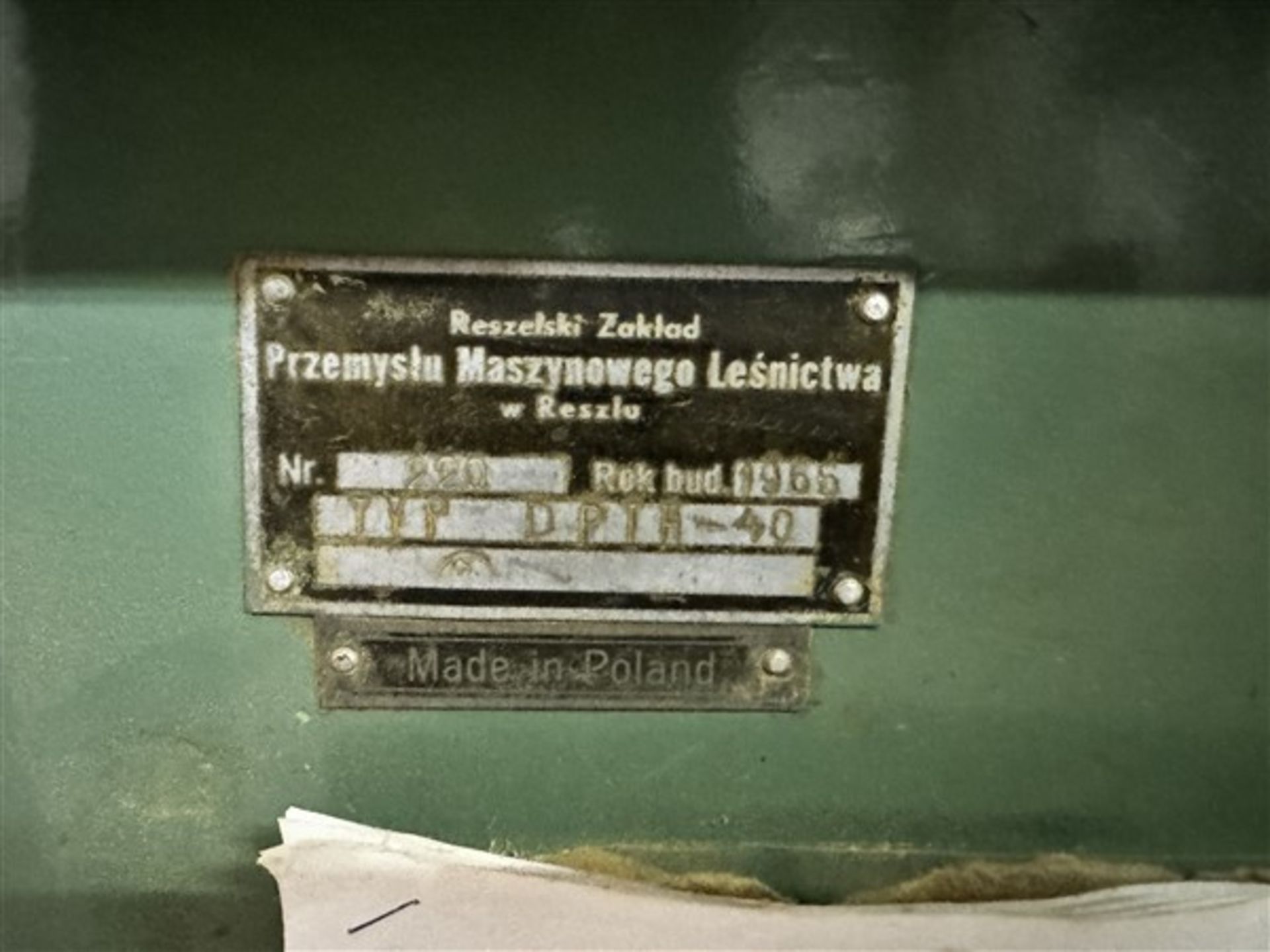 Przemyslu table circular saw bench, type DP1A-40, serial no. 220, year 1965, bed size 1m x 1m - Image 4 of 5