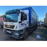 MAN euro 6 18t curtainside lorry with foldaway tail lift
