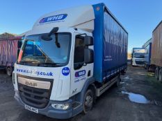 DAF euro 6 7.5T curtainside lorry with foldaway tail lift