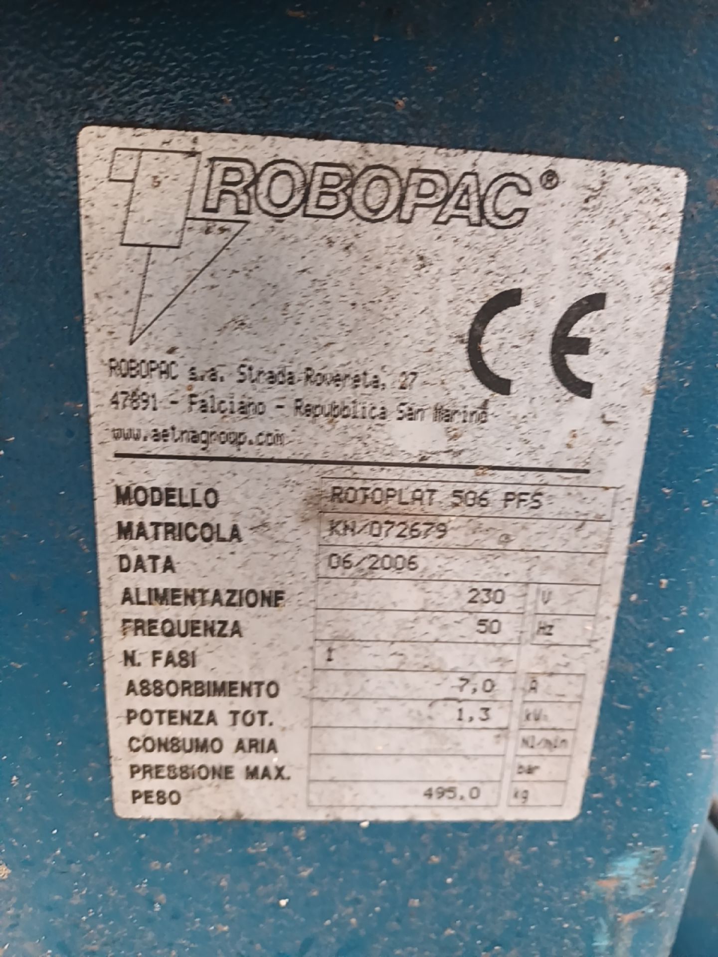 ROBOPAC shrink pallet wrapper (2006), model ROTOPLAT 506 PFS, Serial No. KN/072679 - Image 4 of 6