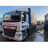 DAF CF 260 sleep cab euro 6 18T curtainside lorry with foldaway tail lift