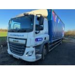 DAF euro 6 18T curtainside lorry with foldaway tail lift