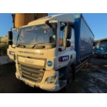 DAF euro 6 18T curtainside lorry with foldaway tail lift