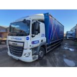 DAF euro 6 18T curtainside lorry with foldaway tail lift