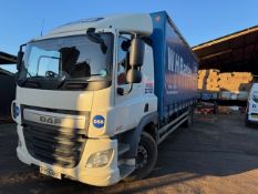 DAF euro 6 18T curtainside lorry with foldaway tail lift