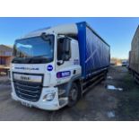 DAF CF 260 sleep cab euro 6 18T curtainside lorry with foldaway tail lift