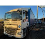 DAF euro 6 18T curtainside lorry with foldaway tail lift