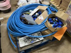 Pallet and contents to include water pipe and various fittings, etc.
