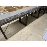 3 steel frame timber topped rectangular tables