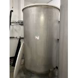 Stainless steel single skin liquid storage vessel.