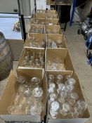 15 boxes of assorted glassware