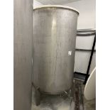 Stainless steel single skin liquid storage vessel.