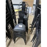 11 black steel frame chairs