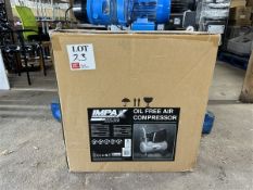 Impax 230v 24L oil free air compressor (boxed), model IM222-24L