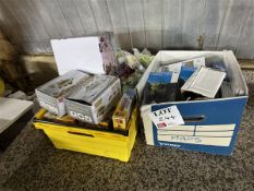 Two boxes to include assorted maps, guide books & childrens toys