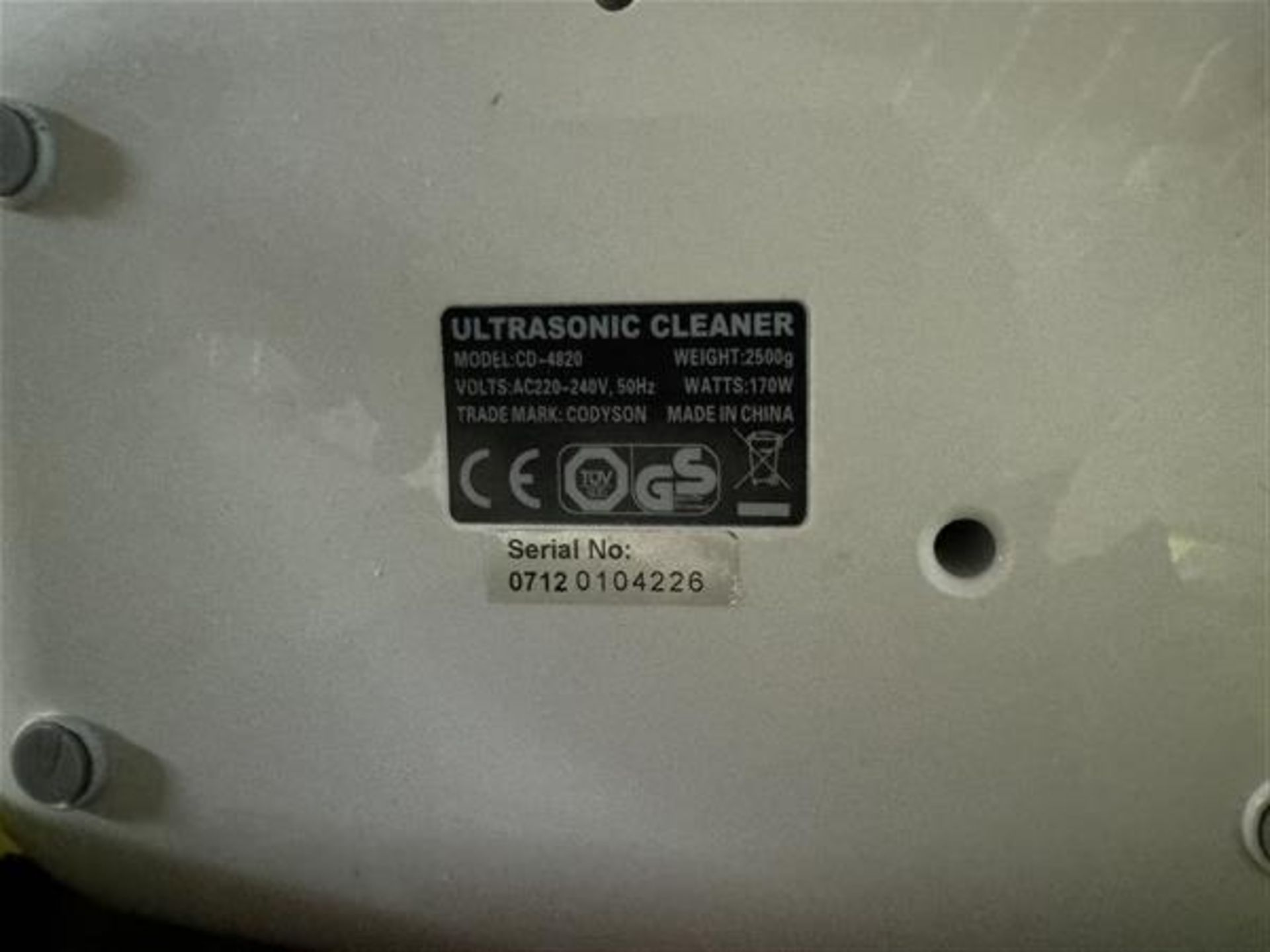 Digital Ultrasonic cleaner, model CD/4820, serial no. 07120104226 - Image 4 of 5