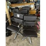 Assorted lot to include four brown leather effect salon chairs, two office chairs, one sink backed