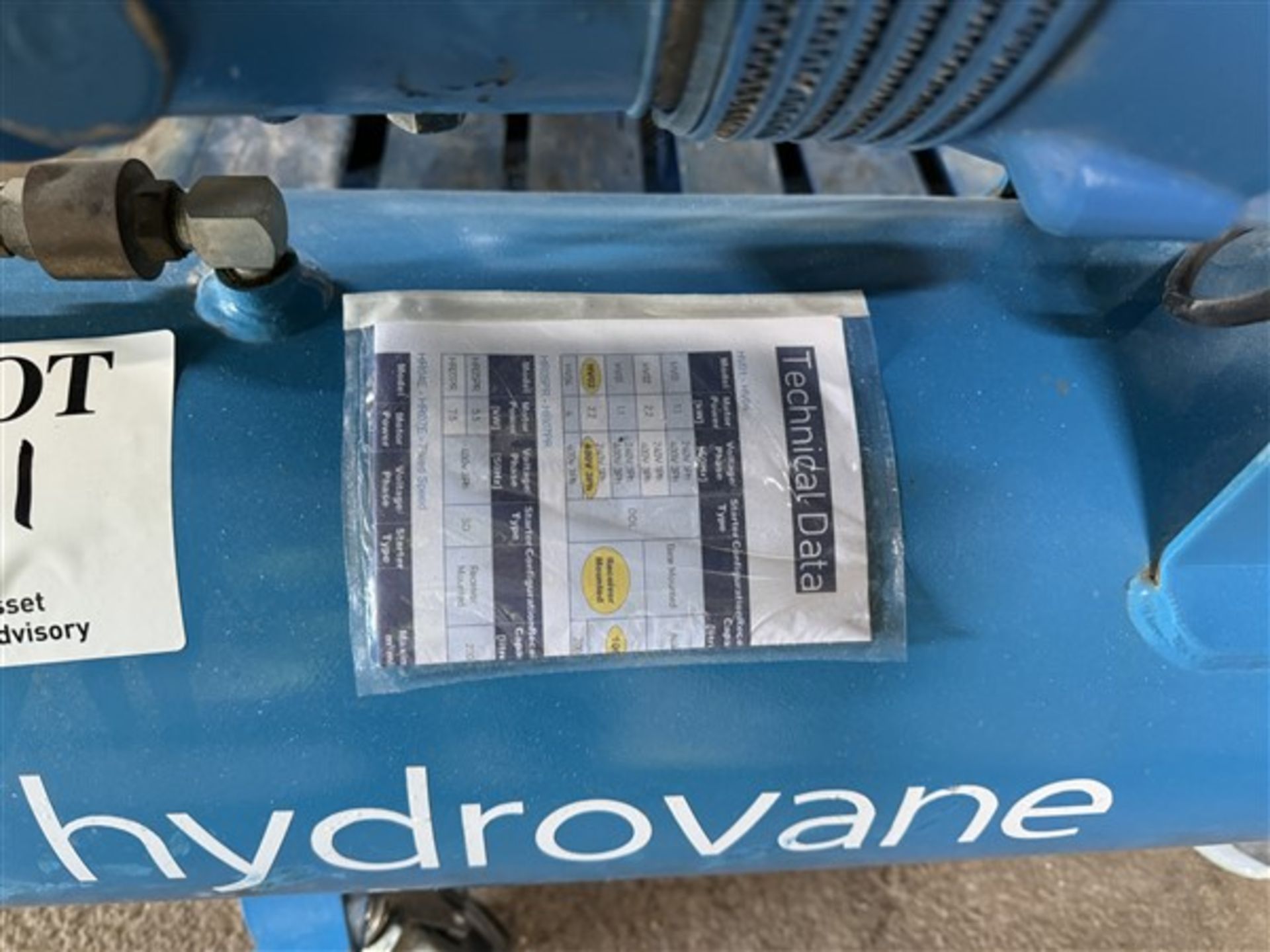 Hydrovane 75L air compressor, code 87/404 EEC, year 2008, serial no. 52004/028, (2.2KW) (Please - Image 3 of 10