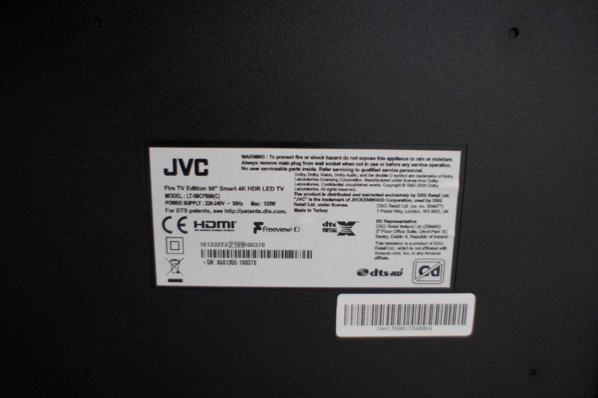 JVC LT-50CF890 50in 4k HDR LED Fire TV - Image 2 of 4