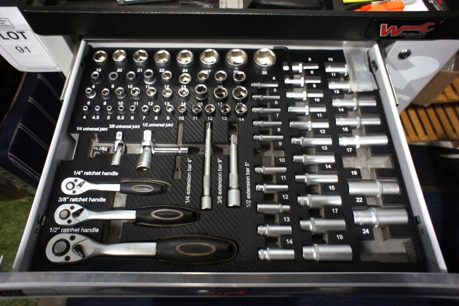 Wurzburg mobile 7-drawer tool kit with various tools - Image 2 of 11