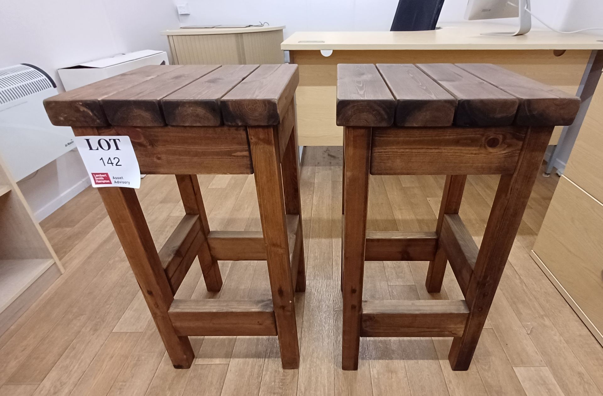 2 x Timber bar stools