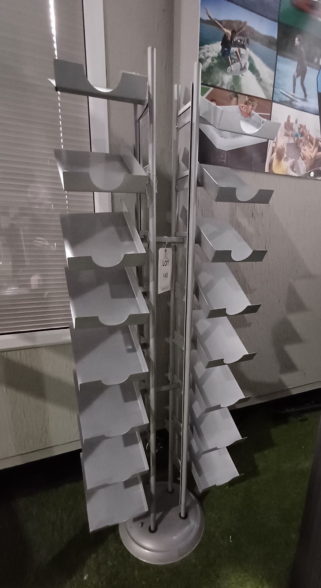 16-compartment metal marketing display unit