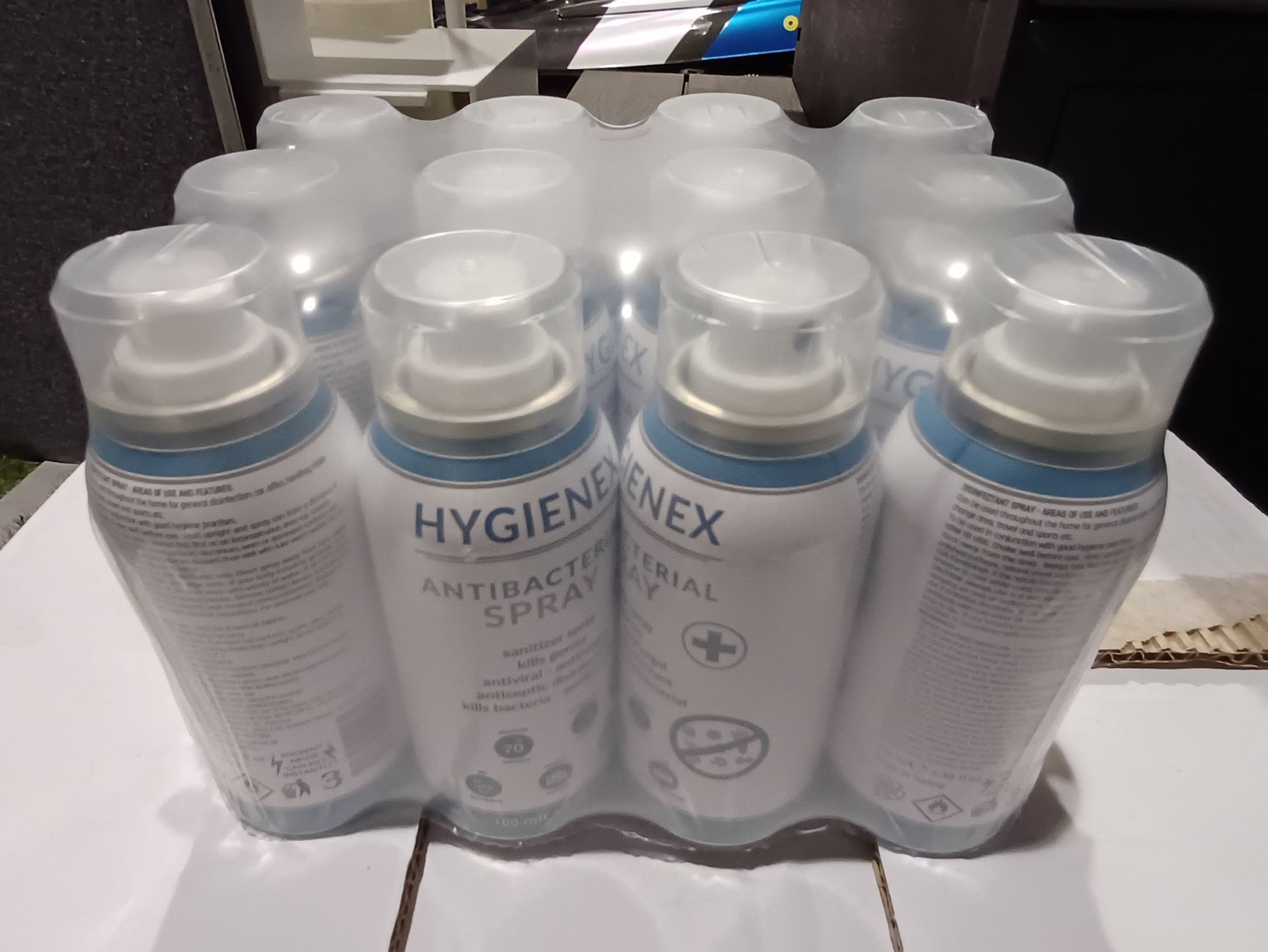 5 Boxes of Hygienex antibacterial spray