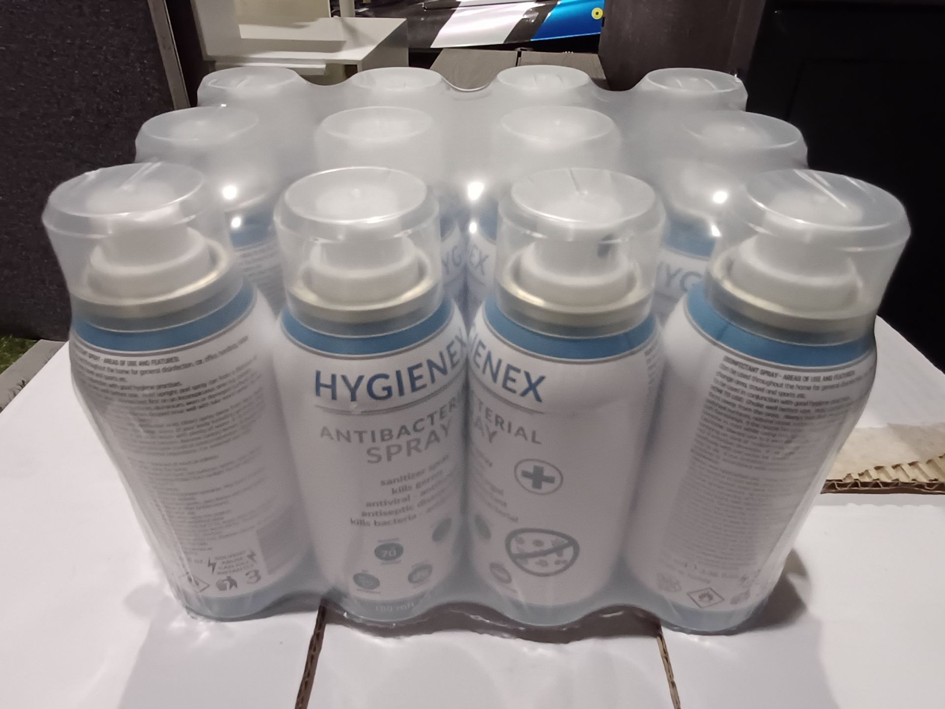 5 Boxes of Hygienex antibacterial spray