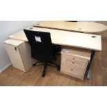 Beech effect ergonomic desk