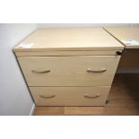Beech effect 2-drawer lateral filing cabinet