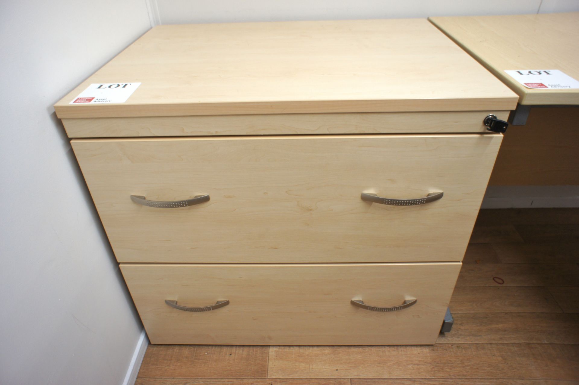 Beech effect 2-drawer lateral filing cabinet