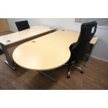 Light oak effect ergonomic desk