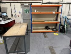 Two bays of adjustable boltless stores racking