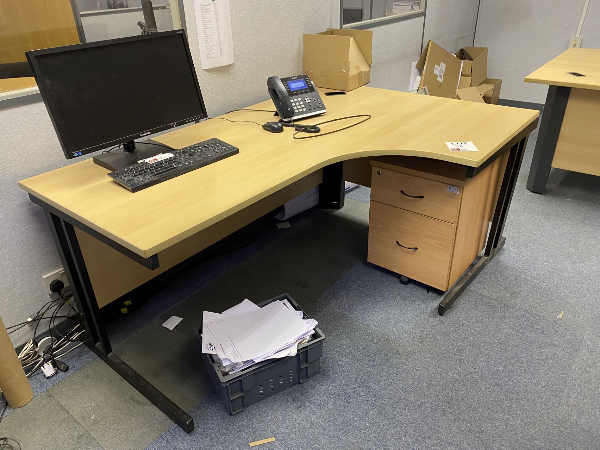 Lightweight wood effect office desk (1180mm x 1120mm) - Image 2 of 3