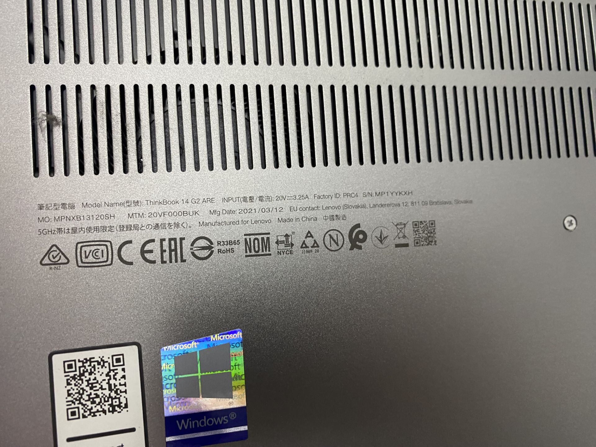 Lenovo ThinkBook 144000 14" laptop RY2en 2021 - Image 2 of 3