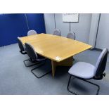 Light wood effect meeting room table (2400mm x 1800mm)