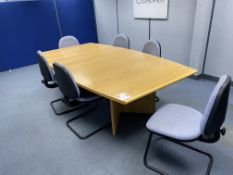 Light wood effect meeting room table (2400mm x 1800mm)