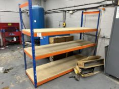 Three bays of adjustable boltless stores racking