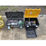 One Stanley, One DeWalt Toolboxes to include various fixings, tape, consumables, etc.