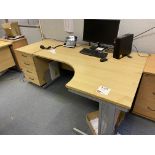 Lightweight wood effect office desk (1180mm x 1120mm)