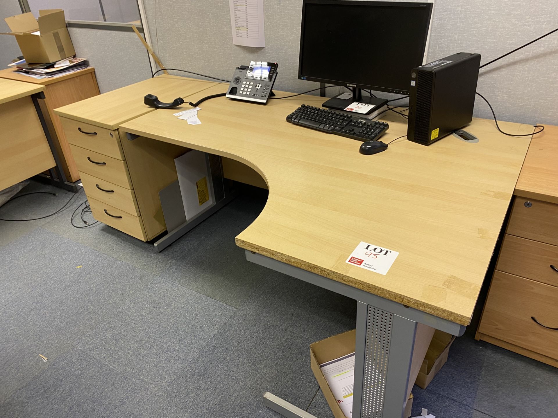 Lightweight wood effect office desk (1180mm x 1120mm)