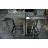 2 Steel fabricated mobile work tables