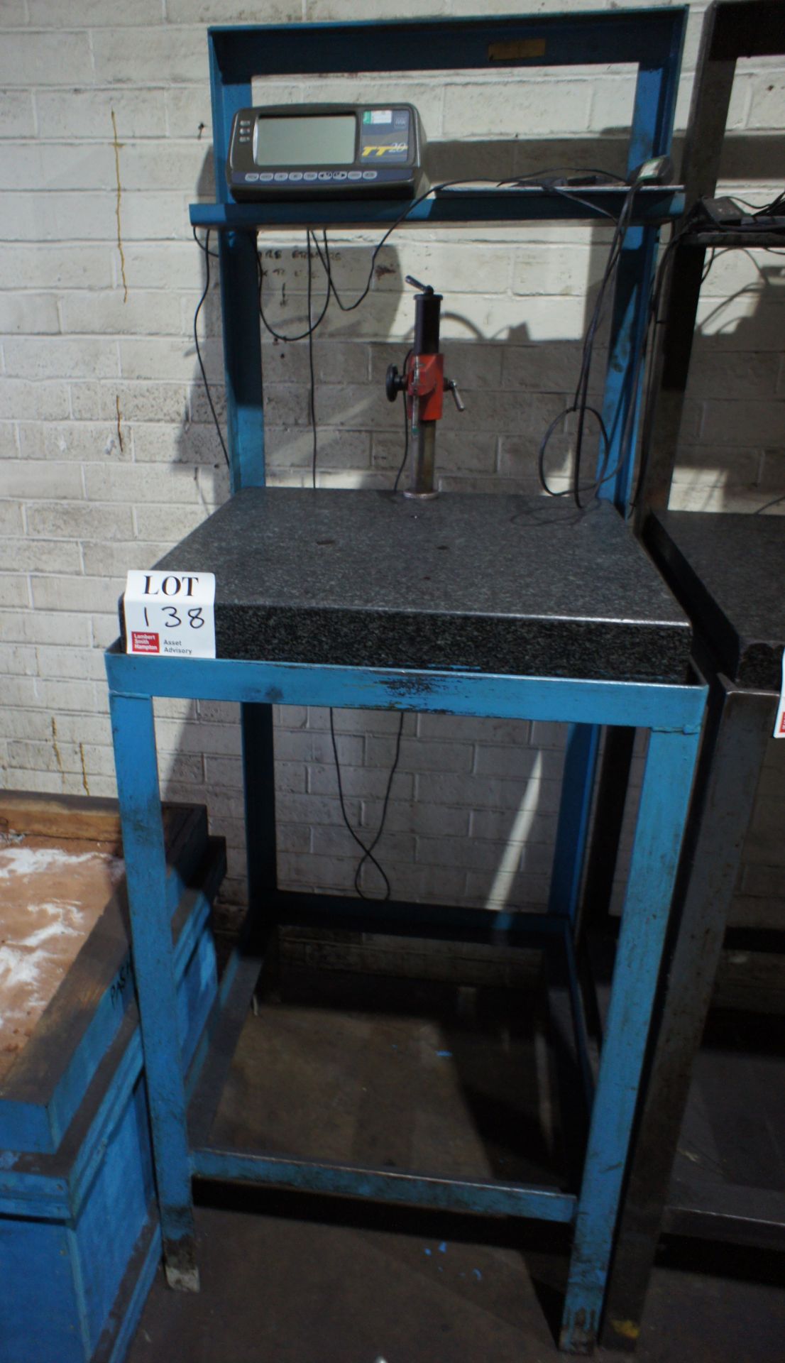 Inspection rig, granite insert 2' x 2' with Tesa TT20 probe display unit