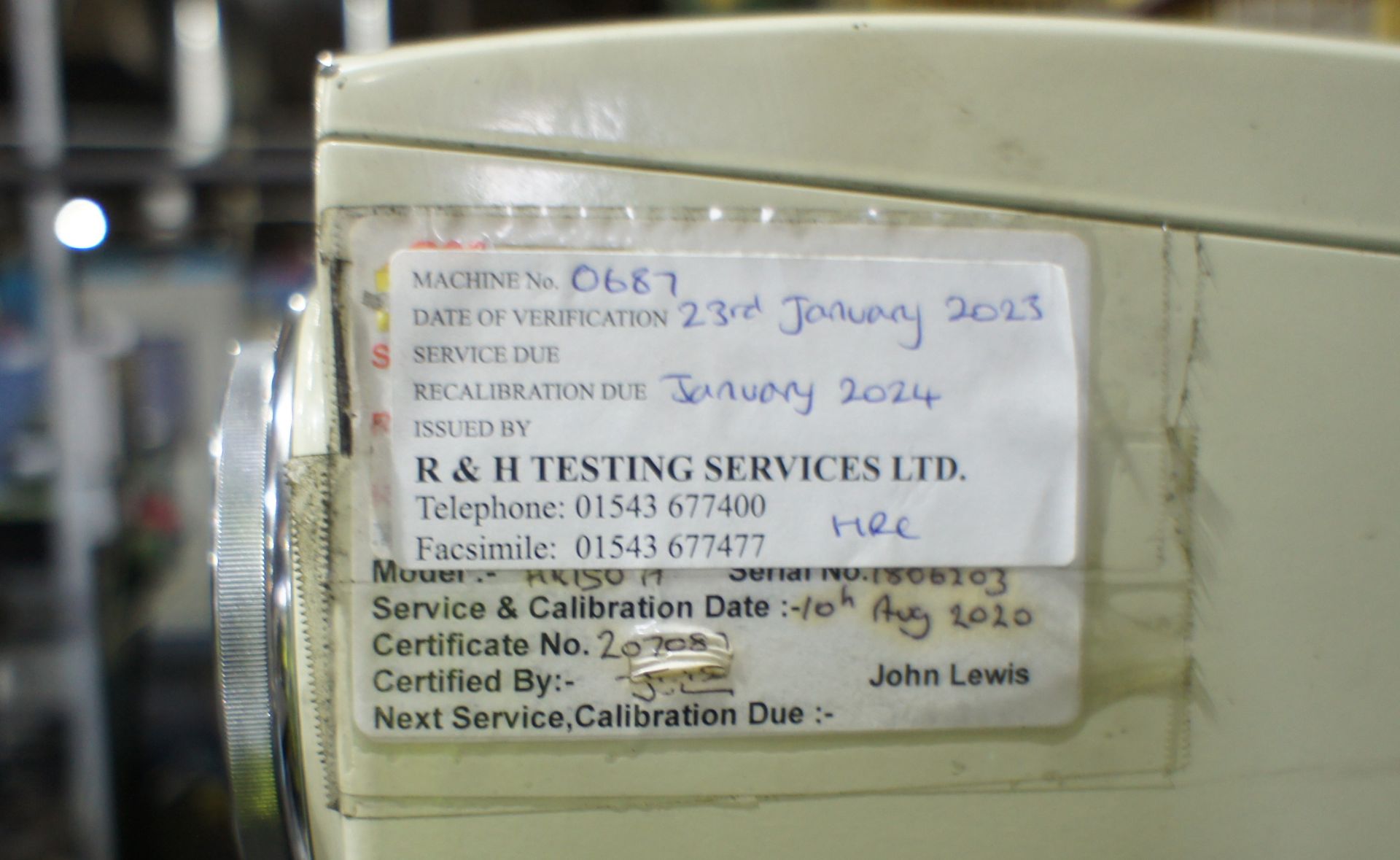Oxford Precision HR-150A Rockwell hardness tester - Image 2 of 6